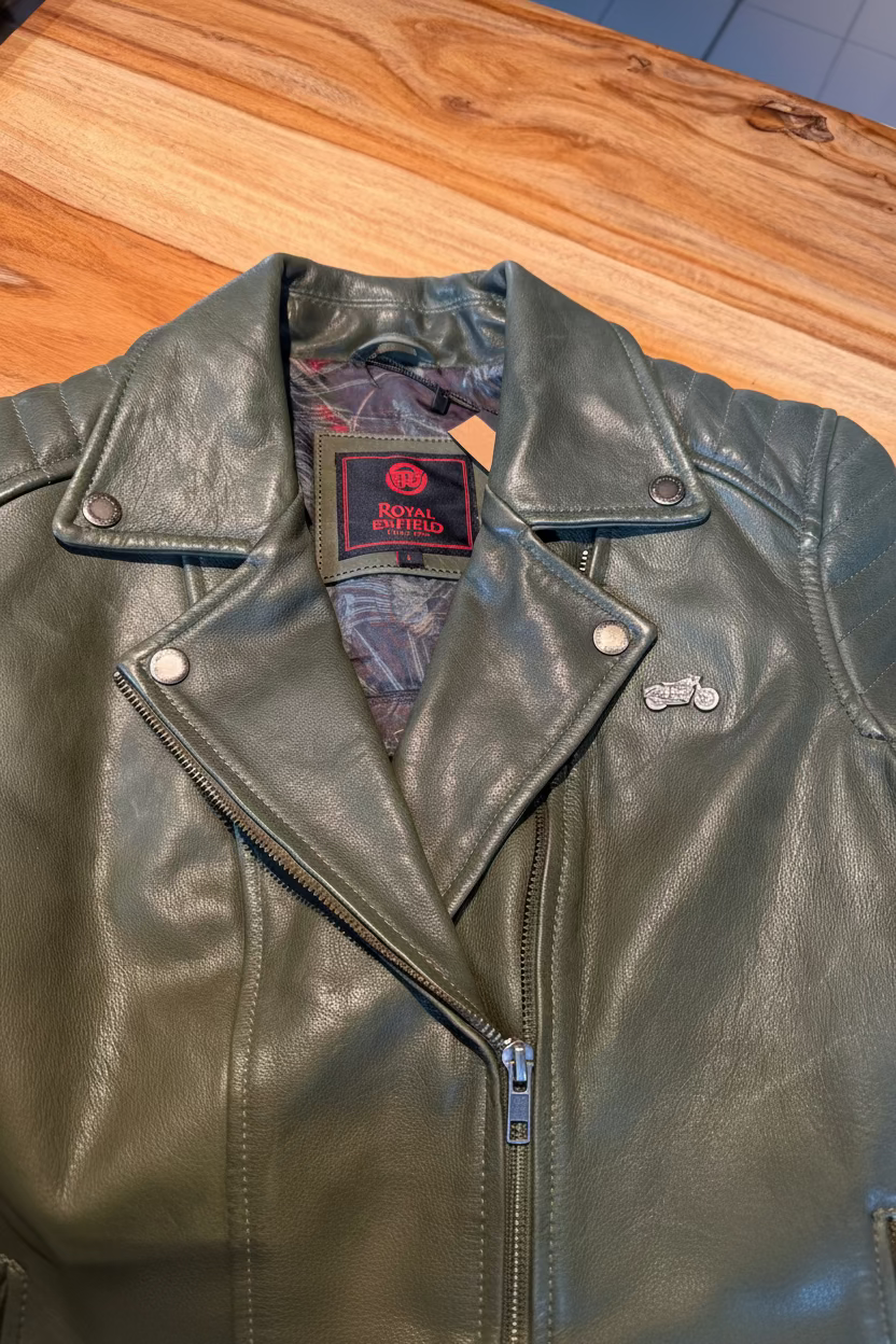 Giacca di pelle Royal Enfield Olive | Donna