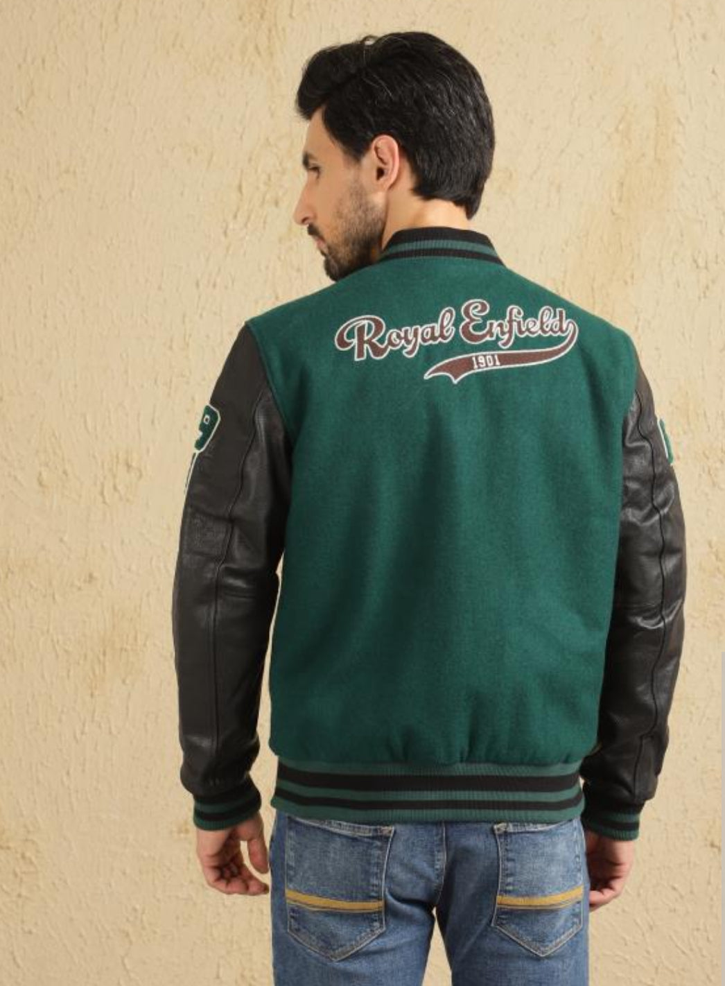 Giacca Varsity Black Green Royal Enfield