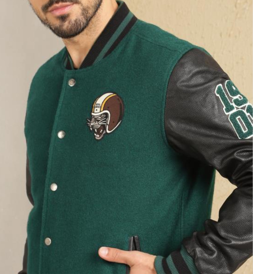 Giacca Varsity Black Green Royal Enfield