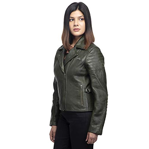 Giacca di pelle Royal Enfield Olive | Donna